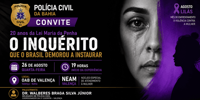 Valença promove evento em homenagem aos 20 anos da Lei Maria da Penha durante o Agosto Lilás